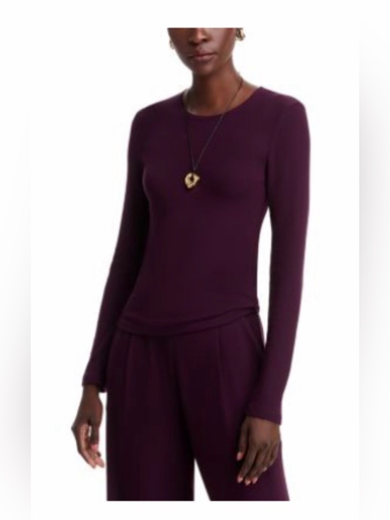 LESET Tops - LESET Lauren Slim Fit Crewneck Top Dark Berry Small